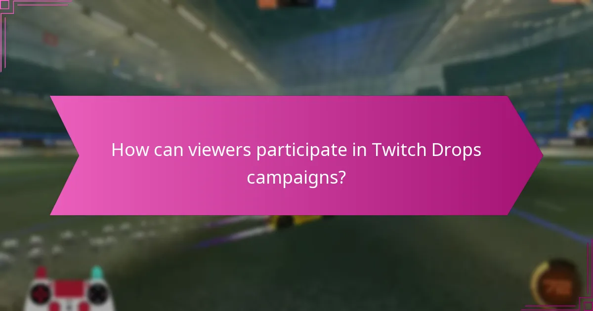 How can viewers participate in Twitch Drops campaigns?