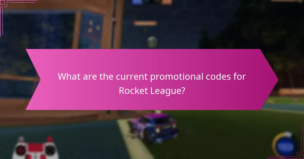 What are the current promotional codes for Rocket League?