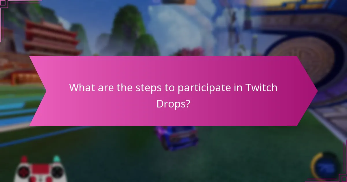What are the steps to participate in Twitch Drops?