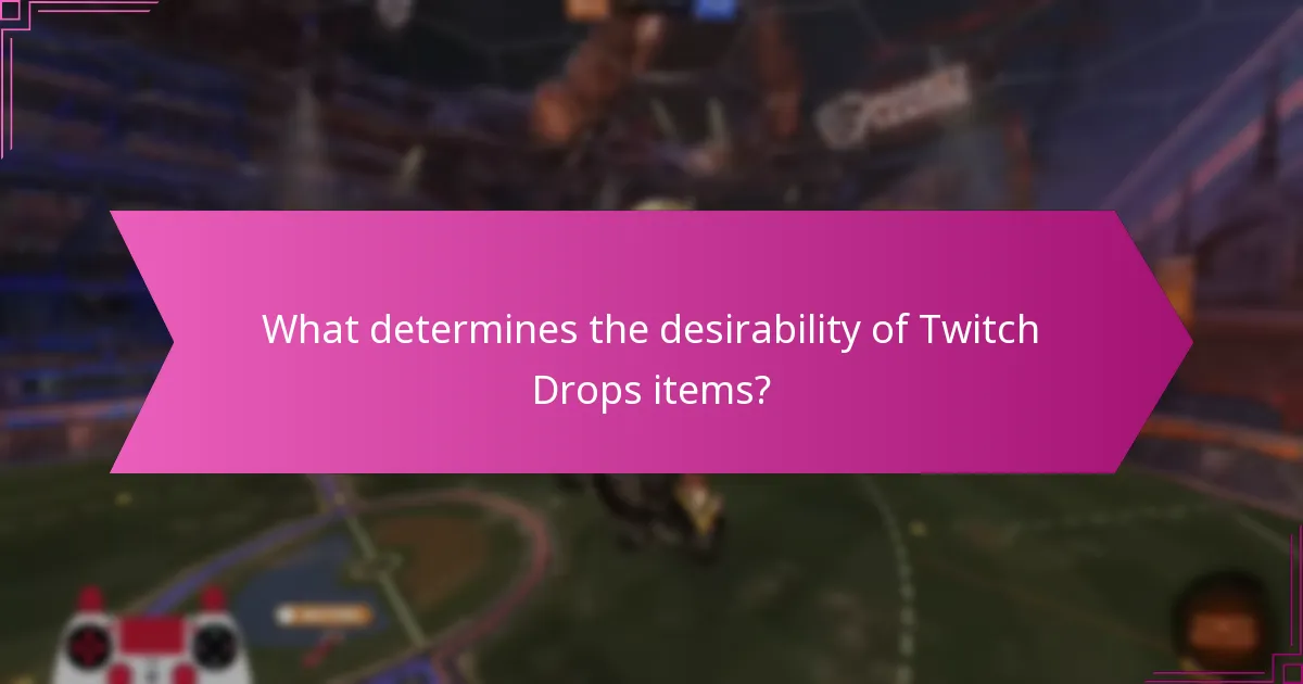 What determines the desirability of Twitch Drops items?