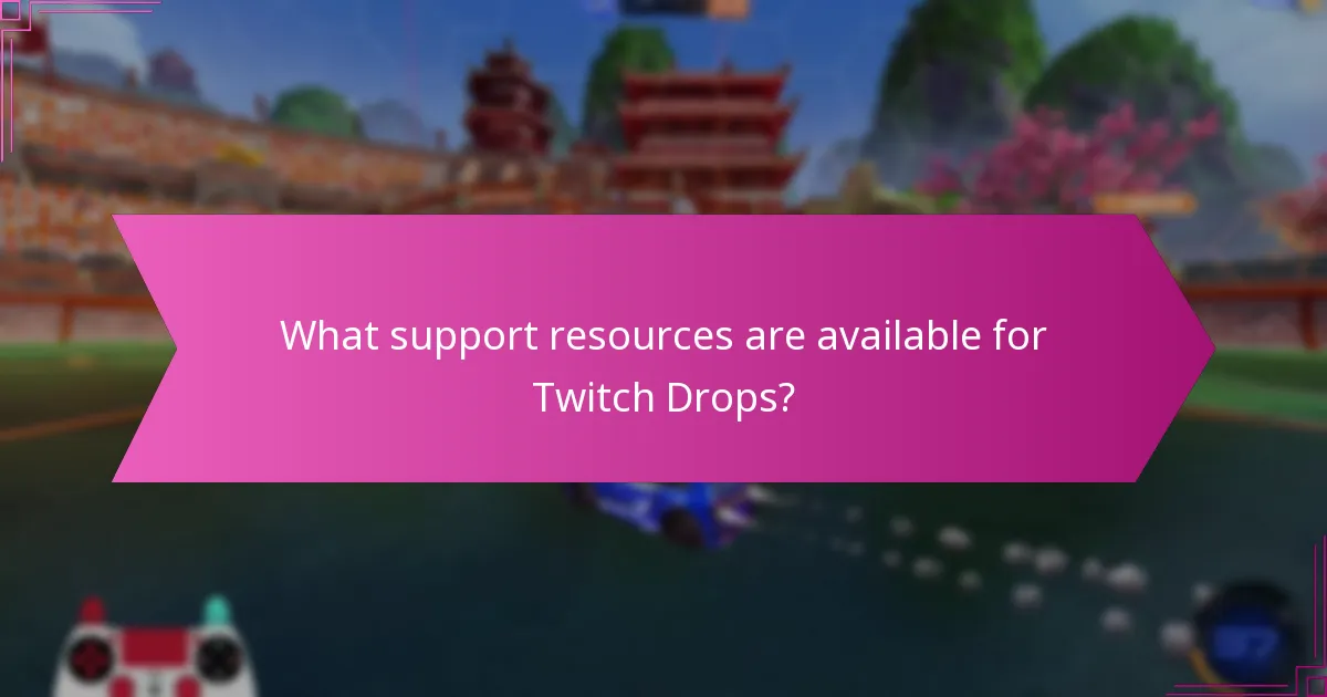 What support resources are available for Twitch Drops?