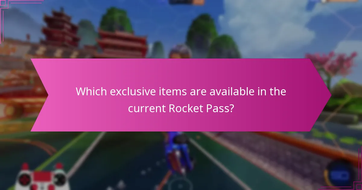 Which exclusive items are available in the current Rocket Pass?